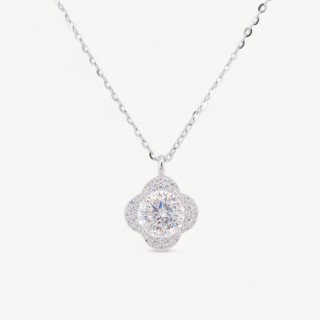 Collana Con Pendente In Argento Con Moissanite