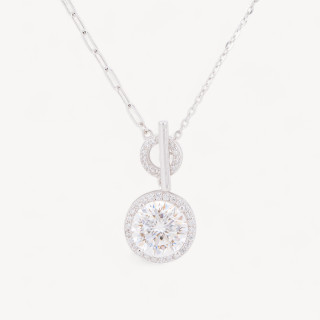 Collana Con Pendente In Argento Con Moissanite