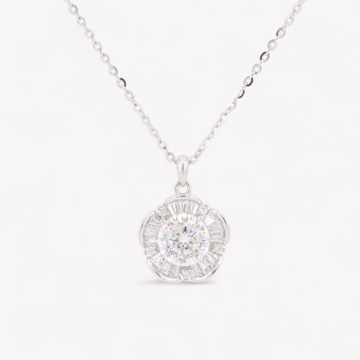 Collana Con Pendente In Argento Con Moissanite MOD1473