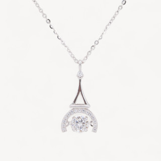 Collana Con Pendente In Argento Con Moissanite MOD1475