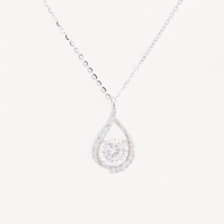Collana Con Pendente In Argento Con Moissanite