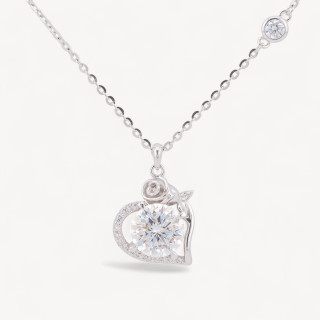 Collana Con Pendente In Argento Con Moissanite MOD1478