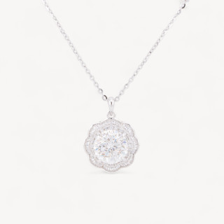 Collana Con Pendente In Argento Con Moissanite MOD1479