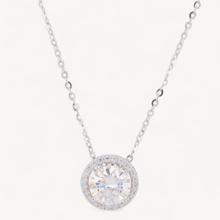 Collana Con Pendente In Argento Con Moissanite MOD1489
