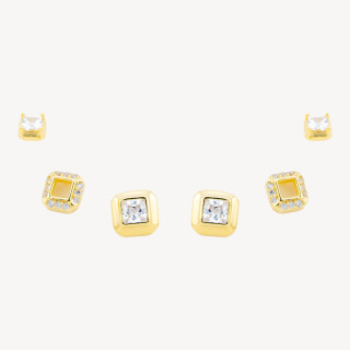 Orecchini In Argento 925 Dorati Con Zirconi