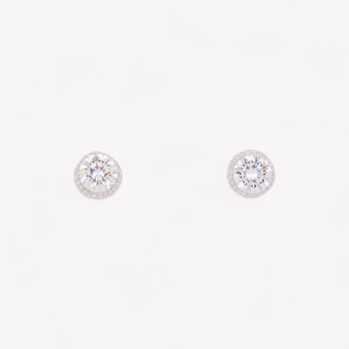 Orecchini In Argento Con Moissanite