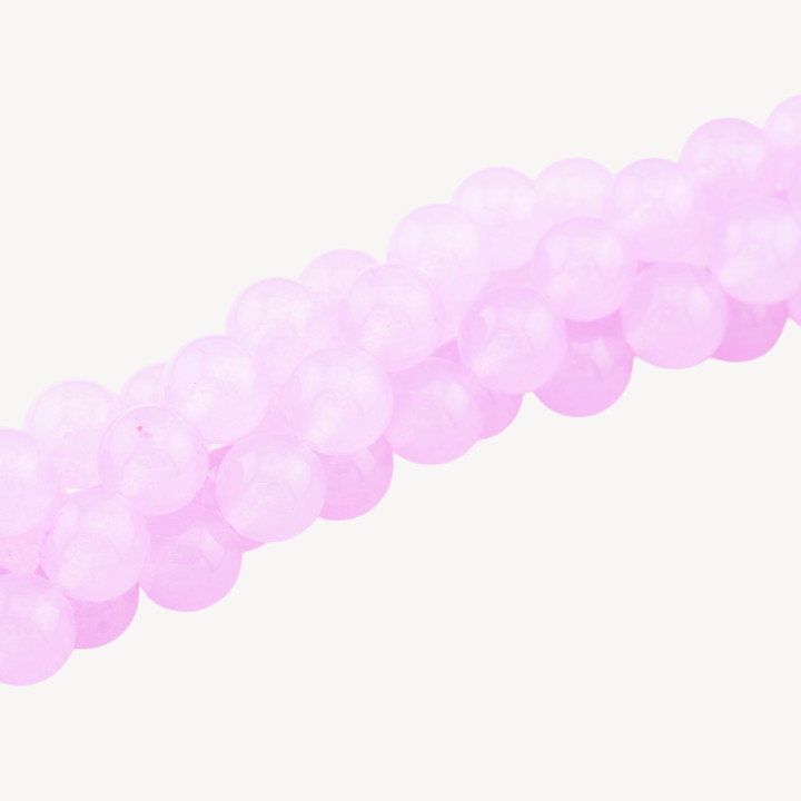 Giada Ghiaccio (Icy Jade) Lilla Tondo Liscio 8mm