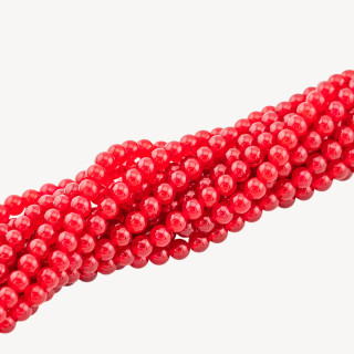 Giada Ghiaccio (Icy Jade) Rosso Perline Tonde Lisce 6mm