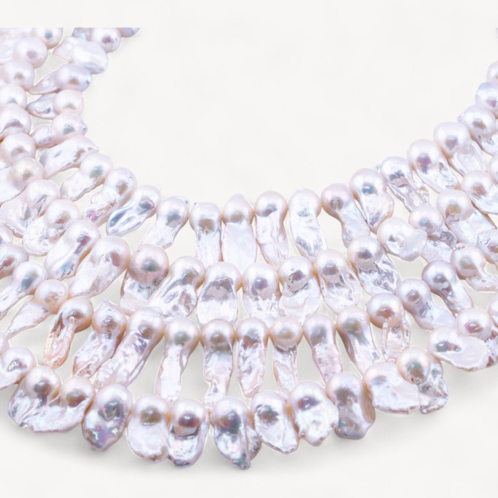 Perle Di Fiume Barocche Naturali Foro Trasversale LWG 100-110gr per Creazioni Gioielli DIY