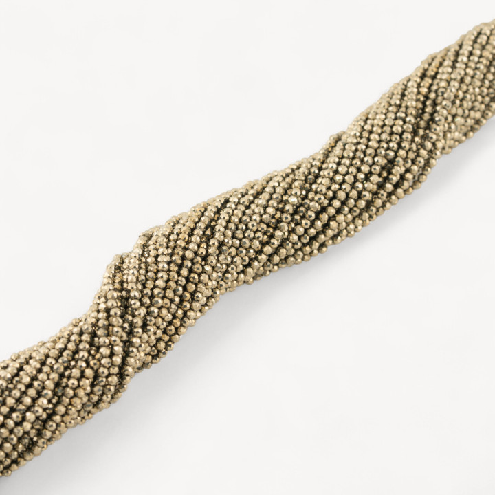 Pirite Perlina Tonda Sfaccettata 2mm