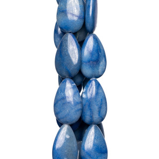 Blue Aventurine Drops Plate 15x25mm Σκούρο