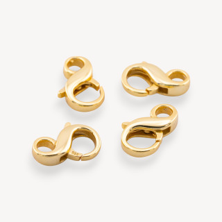 925 Silver Snap Ring Clasp 10x14.5mm 4pcs Gold