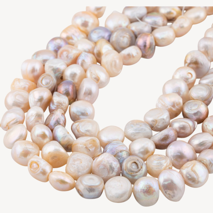Perle Di Fiume Irregolare 11-12mm Rosa Bronzo Mix
