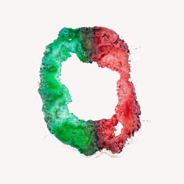 Composant d'agate brute perforée 7-8cm 1pc bicolore 2