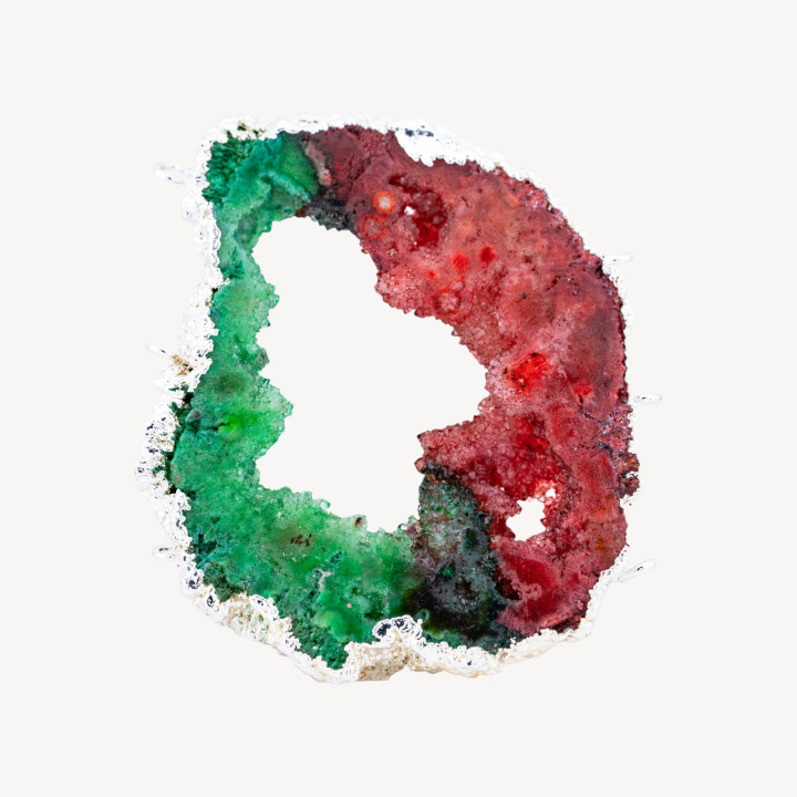 Componente Di Agata Grezza Forata 7-8cm 1pz Bicolore 2