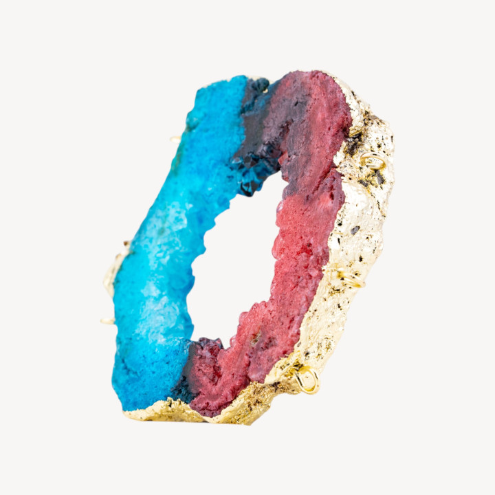 Componente Di Agata Grezza Forata 7-8cm 1pz Bicolore 3