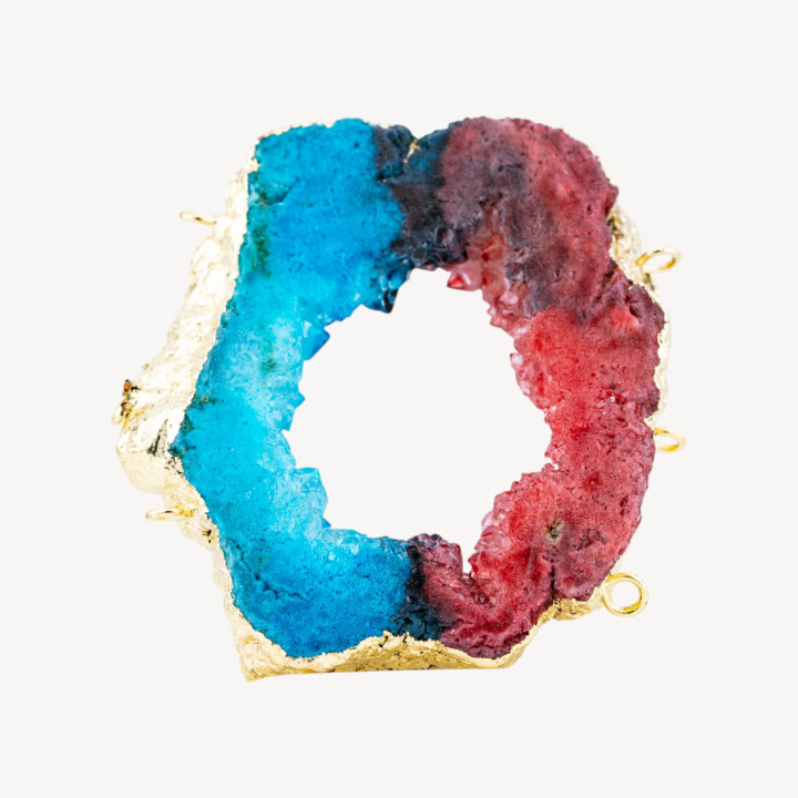 Composant d'agate brute perforée 7-8cm 1pc bicolore 3