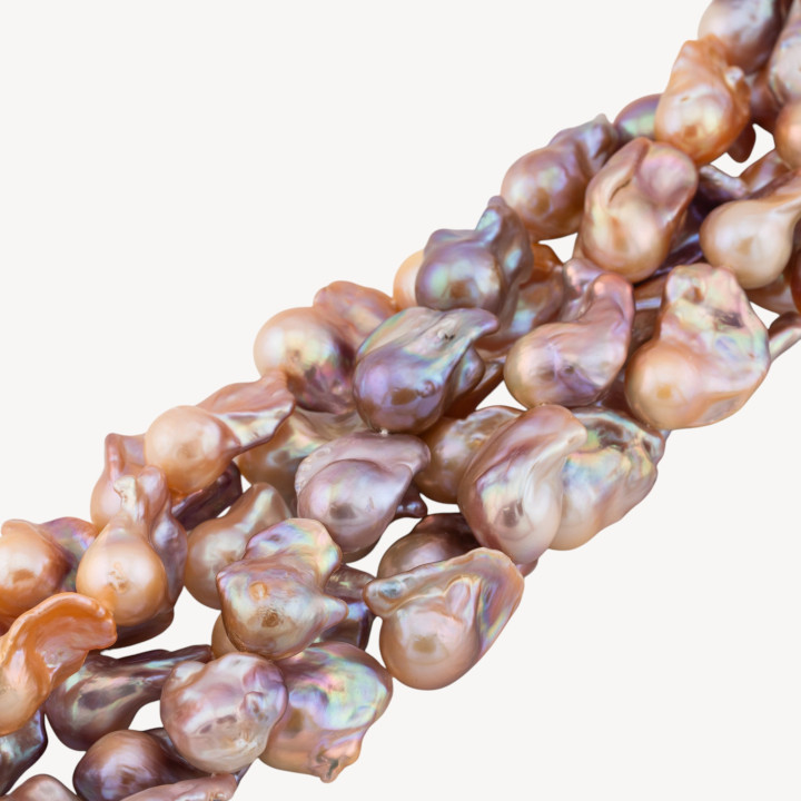 Perle Di Fiume Barocche Naturali YHG Bronzo Iridescente 100-110gr per Creazioni Gioielli DIY