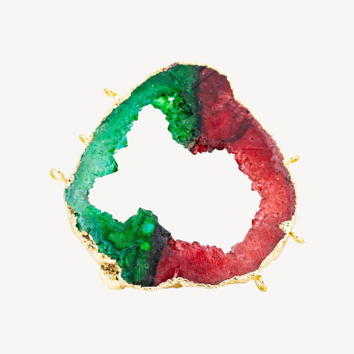 Componente Di Agata Grezza Forata 7-8cm 1pz Bicolore 4