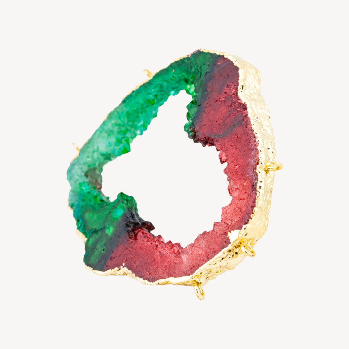 Componente Di Agata Grezza Forata 7-8cm 1pz Bicolore 4