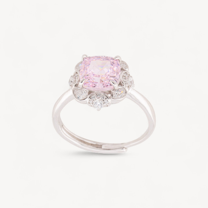 Anello In Argento Con Corindone Rosa