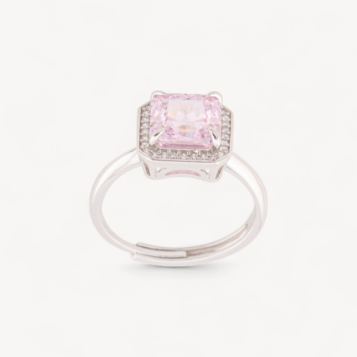 Anello In Argento Con Corindone Rosa