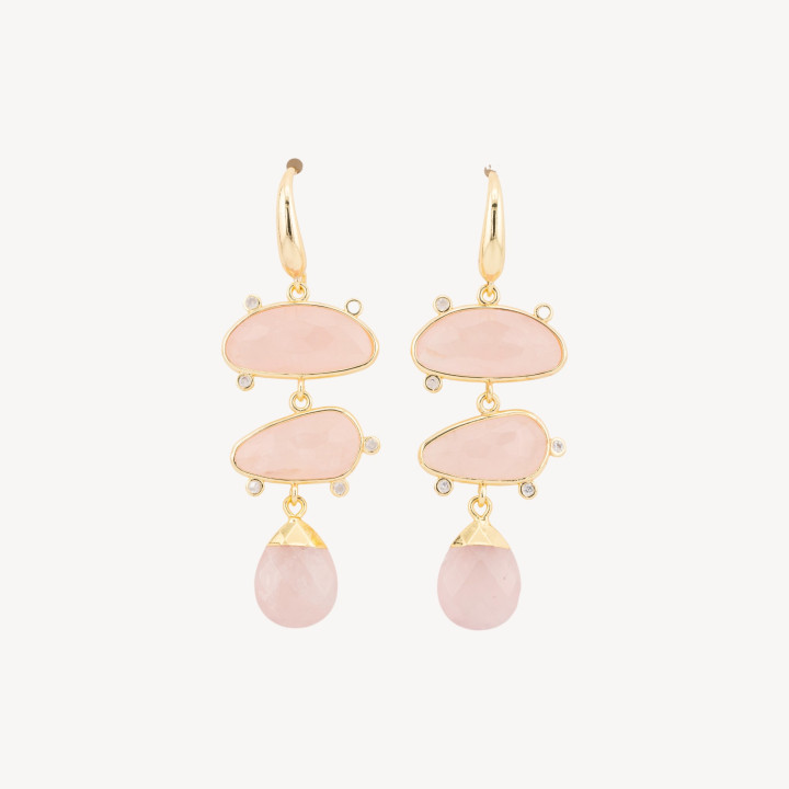 Orecchini Perno Di Bronzo Con Zirconi e Pietre Dure Incastonate MOD.2