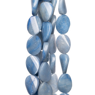 Aventurinblauer ovaler gewellter Teller 15x20mm