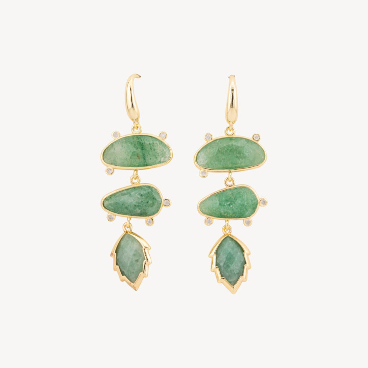 Orecchini Perno Di Bronzo Con Zirconi e Pietre Dure Incastonate MOD.5