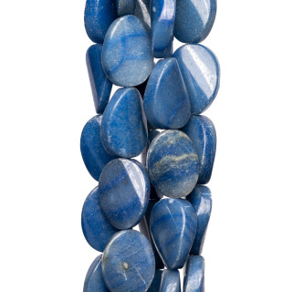 Azul Aventurina Oval Plano Ondulado 15x20mm Oscuro