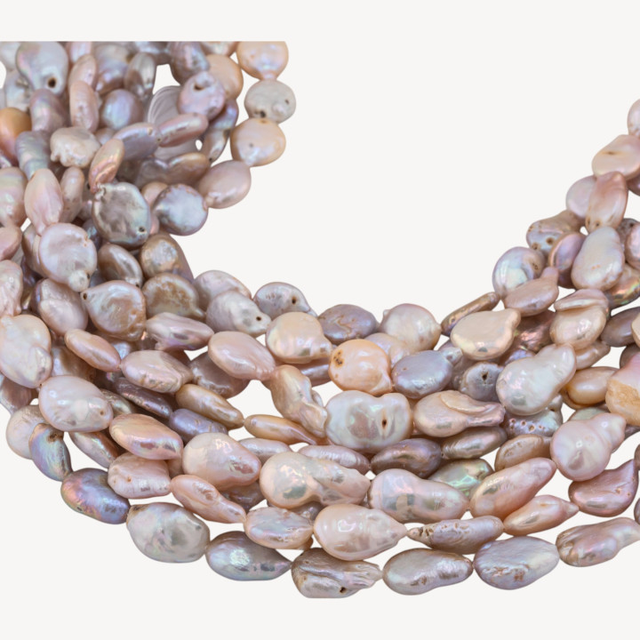 Perle Di Fiume Barocche Linea Economica Coin Lotto Stock 10 Fili