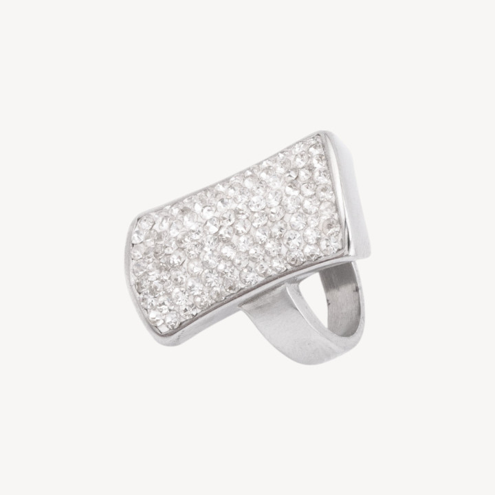 Anello In Acciaio Collezione Zaira Con Zirconi MOD.1 Misura 7