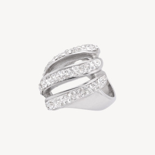 Anello In Acciaio Collezione Zaira Con Zirconi MOD.14 Misura 8