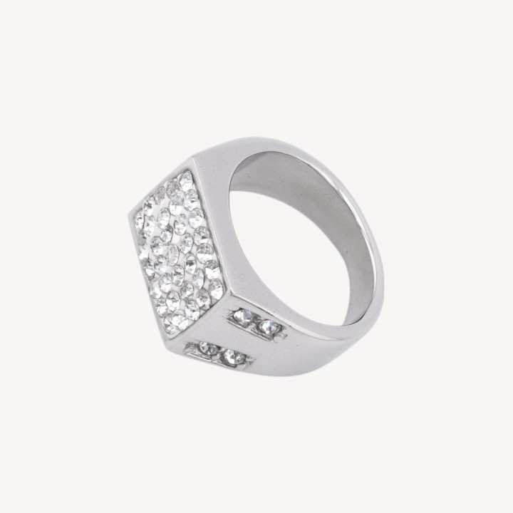 Anello In Acciaio Collezione Zaira Con Zirconi MOD.2 Misura 8