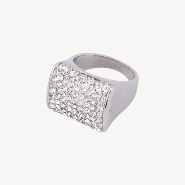 Anello In Acciaio Collezione Zaira Con Zirconi MOD.5 Misura 7