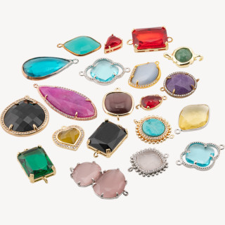 Componente Connettore Di Bronzo Con Pietre o Cristalli CZ 20pz Lotto Misto