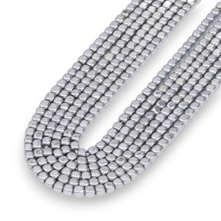 Ematite Argentato Cubo Smussato 3mm