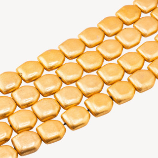 Perline Di Bronzo Spazzolato Dorato Esagono Irregolare 24x26mm