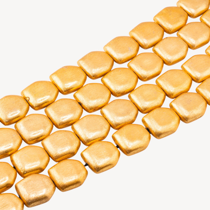 Perline Di Bronzo Spazzolato Dorato Esagono Irregolare 24x26mm