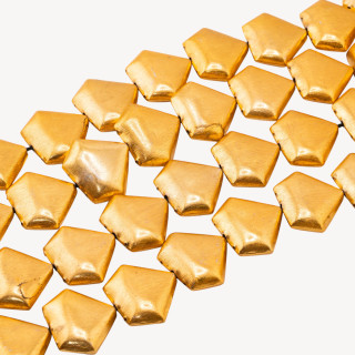 Perline Di Bronzo Spazzolato Dorato Pentagono Irregolare 33x29mm