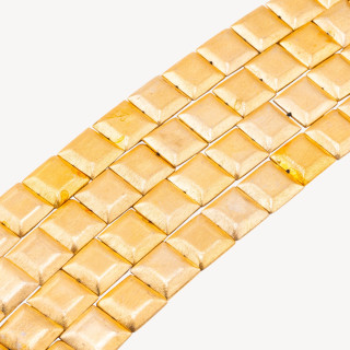 Perline Di Bronzo Spazzolato Dorato Quadrato 20mm