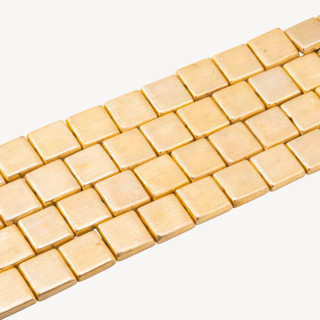 Perline Di Bronzo Spazzolato Dorato Quadrato Piatto 20mm