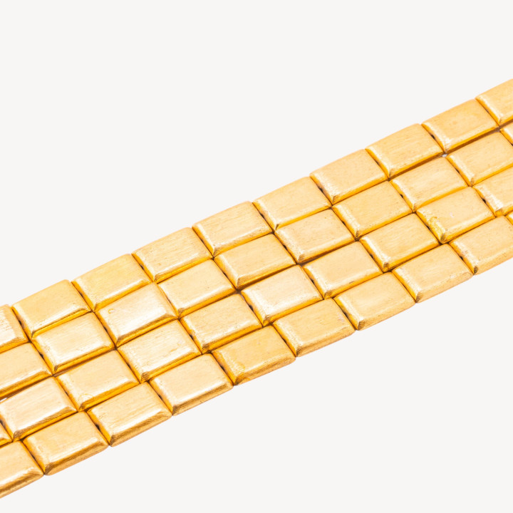 Perline Di Bronzo Spazzolato Dorato Rettangolo 12x19mm