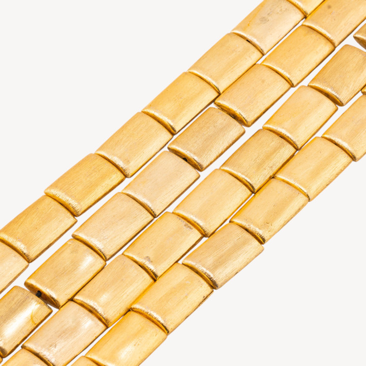 Perline Di Bronzo Spazzolato Dorato Rettangolo 15x20mm