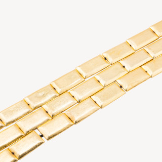 Perline Di Bronzo Spazzolato Dorato Rettangolo 16x30mm