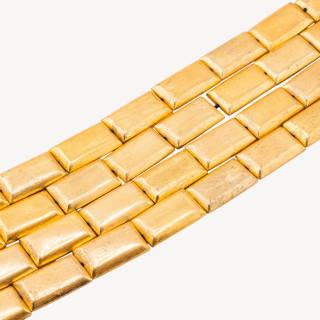 Perline Di Bronzo Spazzolato Dorato Rettangolo 19x32mm