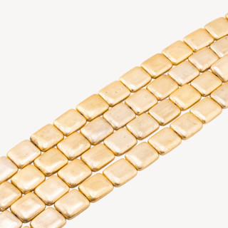 Perline Di Bronzo Spazzolato Dorato Rettangolo Smussato 16x20mm