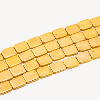 Perline Di Bronzo Spazzolato Dorato Rettangolo Smussato 16x21mm