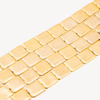 Perline Di Bronzo Spazzolato Dorato Rettangolo Smussato 20x23mm