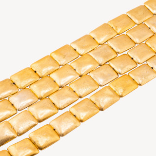 Perline Di Bronzo Spazzolato Dorato Rettangolo Smussato 20x24mm